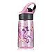 mountop Sports Water Bottle for Kids with Pop-up Straw and Clip Handle, Non-Toxic & Eco-Friendly 0.4L 14 oz(School Girl, Sakura Pink, Little Butterfly and Flower)