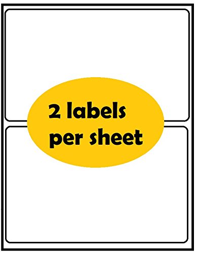 Sticiry White Self Adhesive Shipping Labels 5.5 x 8.5 Word Size (2 UP - 200 Labelss ) Compatible with Ink Jet and Laser Printers