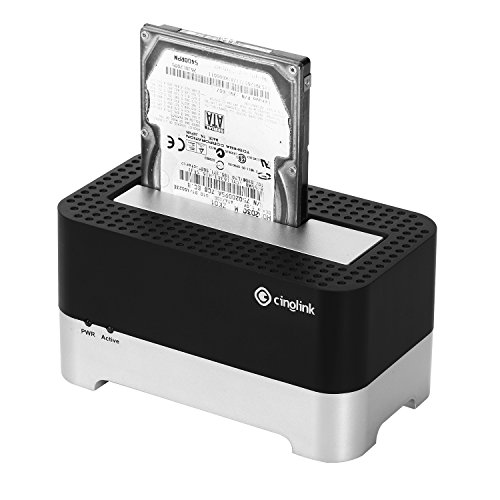 Cinolink Hard Drive Dock Docking Station USB 3.0 to SATA 2.5/3.5 Inch Hard Drive Docking Station with 3.3 Feet USB 3.0 Cable for HDD/SSD Support 8TB and UASP Fast Heat Dissipation