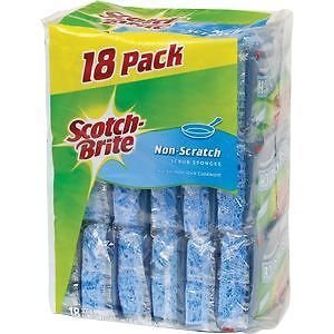 Scotch Brite Blue Non-Scratch Scrub Sponges 21 PACK 3M Individually Wrapped NEW
