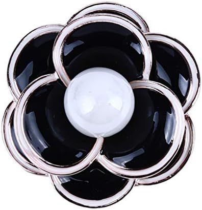 LANWF Fashion Camellia Brooch Pearl Needle Dripping Oil Flower Brooch Clothes Accessories Clip for Women,3#,5cm5cm