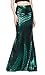 Shiny Night Out Party Costume Mermaid Maxi Long Fancy Skirt with Design Green XL
