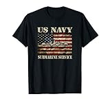 Vintage US Navy Submarine Service American Flag Tshirt