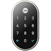 Google Nest x Yale Lock - Tamper-Proof Smart Lock for Keyless Entry - Keypad Deadbolt Lock for Front Door - Satin Nickel