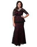 Kiyonna Women's Plus Size Astoria Lace Peplum Gown