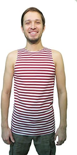 Russian Military Striped Tank Top Sleeveless Shirt Telnyashka (58 - XL, Maroon - Spetsnaz)