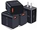 Quick Charge 3.0 Wall Charger, 4-Pack 18W QC 3.0 USB Charger Adapter Fast Charging Block Compatible Wireless Charger Compatible with Samsung Galaxy S10 S9 S8 Plus S7 S6 Edge Note 9, LG, Kindle, Tablet
