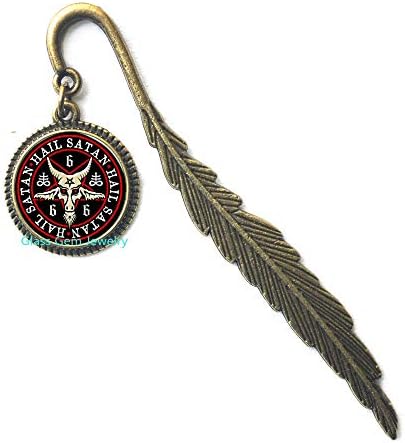 Pentagram Bookmarker Bookmark Charming Goat Head Baphomet Red Bookmarker Bookmark Jewelry Jewelry Gothic Satanism Collier，Q0138
