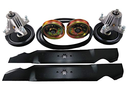 PROVEN PART Deck Rebuild Kit Spindles Blades Belt Idler Pulleys Replace Craftsman 753-08171, 942-04308, 954-04060, 918-04822A