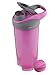 AVEX Mixfit Shaker Bottle with Carabiner Clip, 28oz, Pink