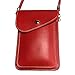Vegan Leather Womens Crossbody Cell Phone Purse Holder Wallet Red
