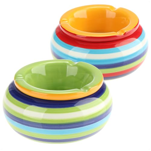 Com-Four&reg; ceramic ashtray or dolomite, available in a range of colours, 02 Stück - Mix1