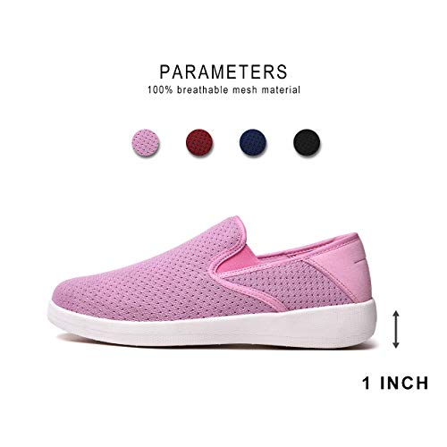 CARENURSE Women Fashion Sneaker Slip on Walking Shoes Summer Comfort Breathable for Daily,Pink