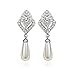 Clip On Pearl Earrings with Art Vintage Wedding Style - Cream Pearls (sliver)