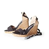 VISCATA Cadaques Soft Ankle-Tie, Open Toe Wedge and Stylish Espadrilles with 3-inch Heel Made in Spain