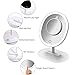 MiroPure Lighted Makeup Mirror, Oval-Shaped Vanity Mirror with 5x Magnifying Spot Travel Mirror Detachable, 16 LED Lights Adjustable Brightness, Built-in 1000mah Lithium Battery USB Rechargeable