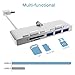 Alcey Ultra-Thin USB 3.0 Hub with 2-Slot Card Reader Exclusively for iMac Slim Unibody, Premium Aluminum USB 3.0 3-Port Hub and SD/TF/Micro SD Card Reader Combo