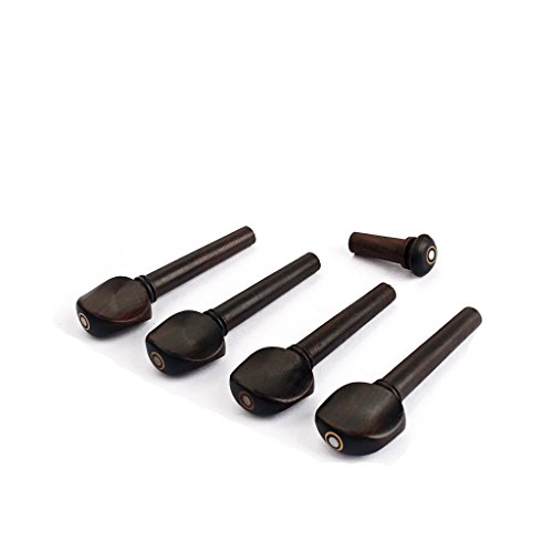 image for MonkeyJack Violin Ebony Accessory Set 4/4 Tunning Pegs Endpin Tailpiec