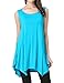 JollieLovin Womens Plus Size Loose-fit Sleeveless T-Shirt Tank Tunic Top(3X, Lake Blue)