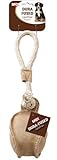 Ethical Pets Dura Fused Leather Base Ball Dog Tug Toy, 12-Inch
