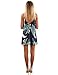 Blooming Jelly Women's V Neck Halter Printed Casual Strap Summer Dress (S, Blue)