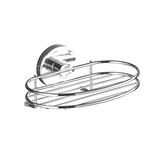 WENKO 20890100 Vacuum-Loc soap holder Milazzo - fixing without drilling, Steel, 6.7 x 3 x 4.7 inch, Chrome