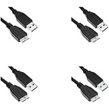 (4Pack) 35CM (1Feet) USB 3.0 Micro Cable A to Micro B For - WD Western Digital My Passport and Elements Hard Drives l Seagate/Toshiba/Hitachi/Samsung/Clickfree External Hard Drives