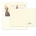 Checkerboard Elan Bonjour Note Cards with Hand Lined Envelopes, Off-White