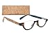 Half-Rim Women's Reading Glasses with Cork Coated Temples