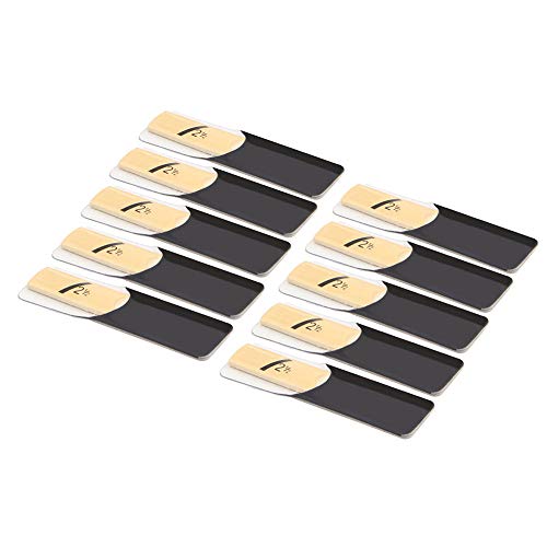 Vaorwne 10Pcs Bb Clarinet Reeds Strength 2.5 2-1/2 Reed Bamboo Woodwind Instrument Parts & Accessories