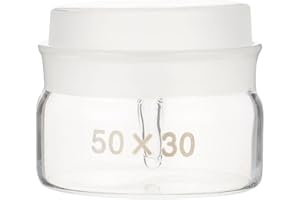 Levemolo High Borosilicate Glass Weighing Jar Flat Sample Weighing Canister with Lid 50x30mm for Laboratory