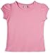 Lovetti Baby Girls' Basic Short Puff Sleeve Round Neck T-Shirt