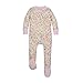 Burt's Bees Baby Baby Girls' Organic Print Zip Front Non-Slip Footed Sleeper Pajamas, Dotted Mountains, 3-6 Months