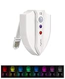 Aglaia Toilet Light UV Sterilization, LED Motion Sensor Night Light with 8 Colors Changing, IP65 Waterproof for Bathroom (3 AAA Batteries Included)