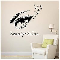 Wociaosmd Wall Sticker,Beauty Salon Eyes Silhouette Bthroom Bedroom Wall Sticker Decals Home Decor (Black)