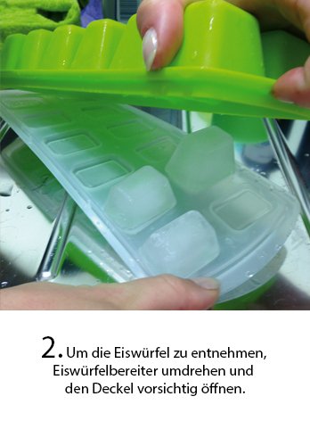 Kigima Eiswürfelbereiter, Eiswürfelform, Babynahrungsbehälter mit Deckel 4er Set für 48 Eiswürfel – Bild 4