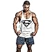 InleaderStyle Men's Bodybuilding S Logo Stringer Gym Tank Top-M White