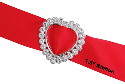 HipGirl Resin Ribbon Slider Buckles and Flat Back Pearl Cabochons for Wedding Invitations, Card Craft (40pc Heart Buckles for 1.5" Ribbon or Wide)