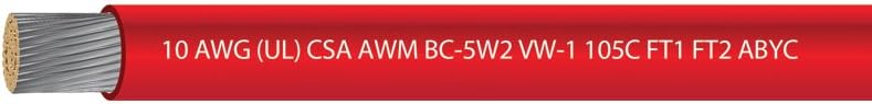 EWCS 10 AWG (UL) Marine Grade Primary Tinned Copper Wire 600 Volts - Red - 100 Feet - Made in USA : Sports & Outdoors