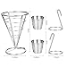 HoststyleZ French Fries Holder, Stainless Steel Party Platter, Serving Trays for parties Cone Fries Popcorn Vegetables Fruit with Double Sauce Dishes