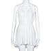 GONKOMA Summer Women Deep V Neck Bodycon Backless Cross Lace Short Mini Dress (S, White)