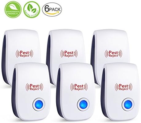 Ultrasonic Pest Repeller Plug in Electronic Pest Control, Mosquito Insect Reject Repellent for Ant Mice Flea Fly Spider Roach Rat – Human Pet Safe for Baby Kids (6Pack)