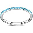 Dtja Turquoise Stackable Ring for Women Girls Boho Blue Stone Stacking Statement Knuckle Band Rings Comfort Fit Simple Retro Wedding Promise Christmas Birthday Jewelry Gift