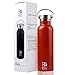 BOGI 20oz Double Wall Vacuum Insulated Stainless Steel Water Bottle-Scratch Resistance,Dishwasher Safe&Eco-Friendly for Outdoor Sports Yoga Camping+Straw Flip Cap,2 Straw&Cleaning Brush-1Year Warranty