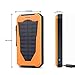 Foreverrise Solar Charger 15000mAh High Capacity Solar Panel Power Bank Portable Battery Pack Bright LED lights Dual USB Solar Battery Charger for Cell Phone,Tablet and othersUSB Devices(Orange)