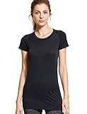 CRZ YOGA Women's Seamless Active Workout Dry Fit Compression Sports Running Tshirt Short Sleeve
