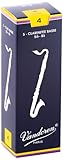 Vandoren CR124 Bass Clarinet Traditional Reeds Strength 4; Box of 5