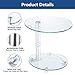 Rfiver Oval Clear Coffee Table End Table Top Small Side Table Corner Table for Living Room Bedroom Office Tempered Glass, ET3001