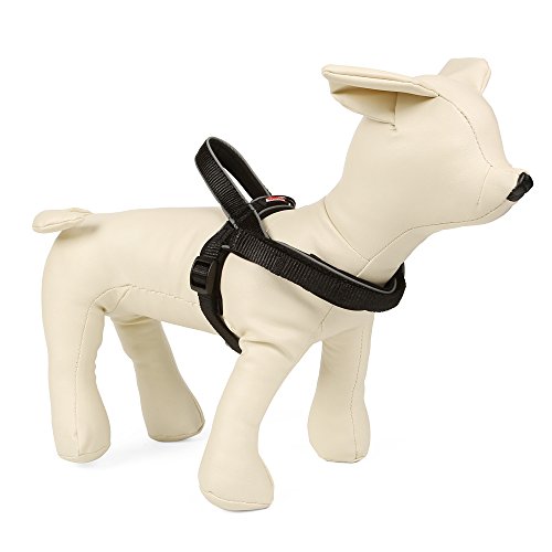 DOGNESS Classic Dog Halter Harness, Traffic Control Handle Belly Protector Metal Buckle, Reflective Soft Padded Nylon, for Small Medium Large Dogs, Matching Leash Collar Sold Separately, Black S/M - Thumbnail 6