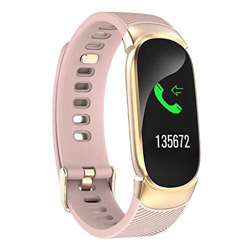 Sunward QW16 Smart Watch Sports Fitness Activity Heart Rate Tracker Blood Pressure Watch Fitness Tracker for Men Women Kids. (Rose Gold)